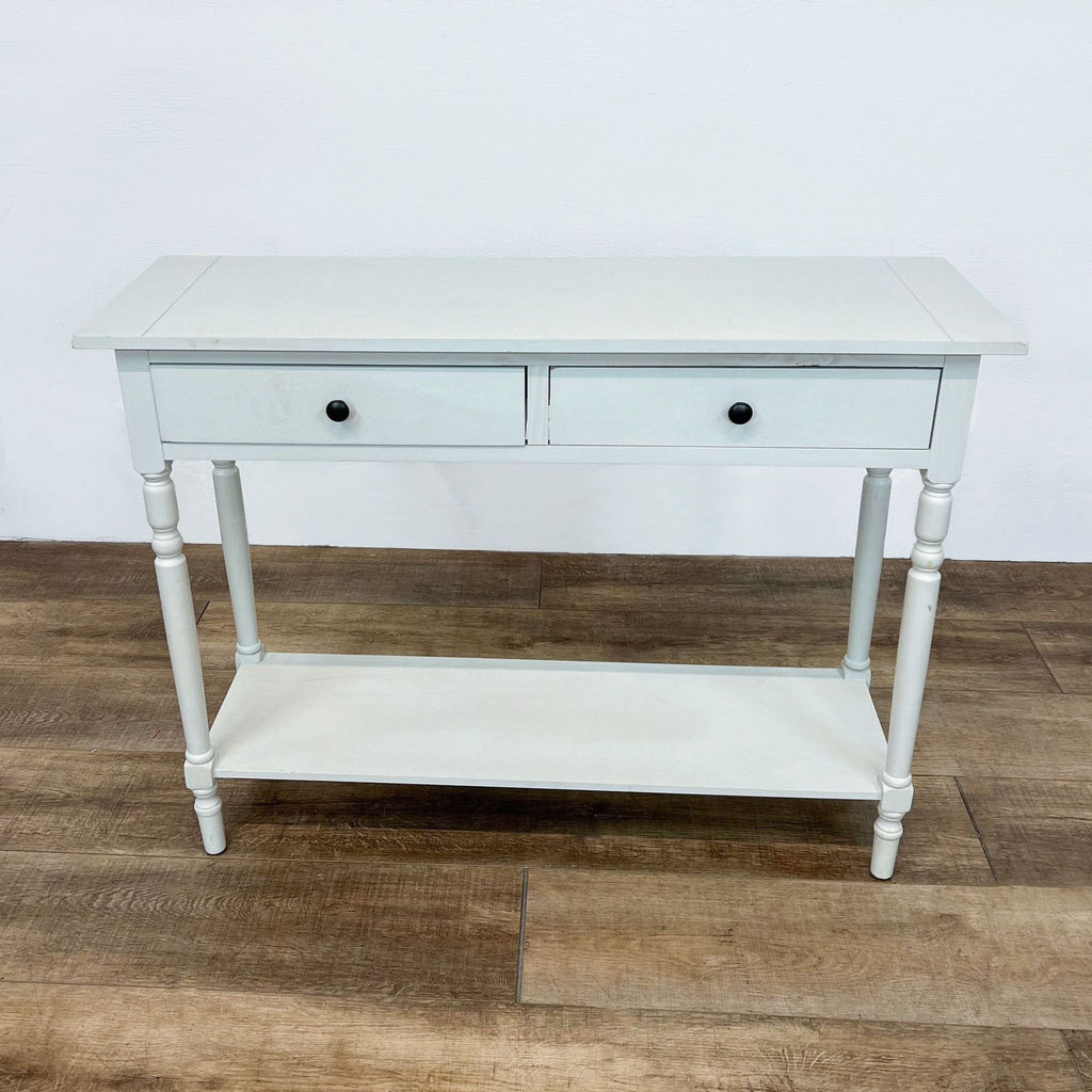 Two Drawer Console Table with Shelf