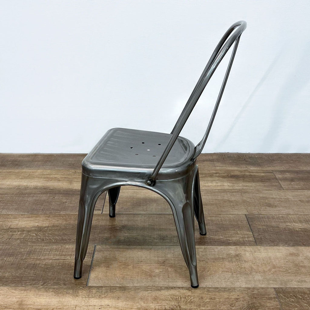 Metal Industrial Slat Back Side Chair