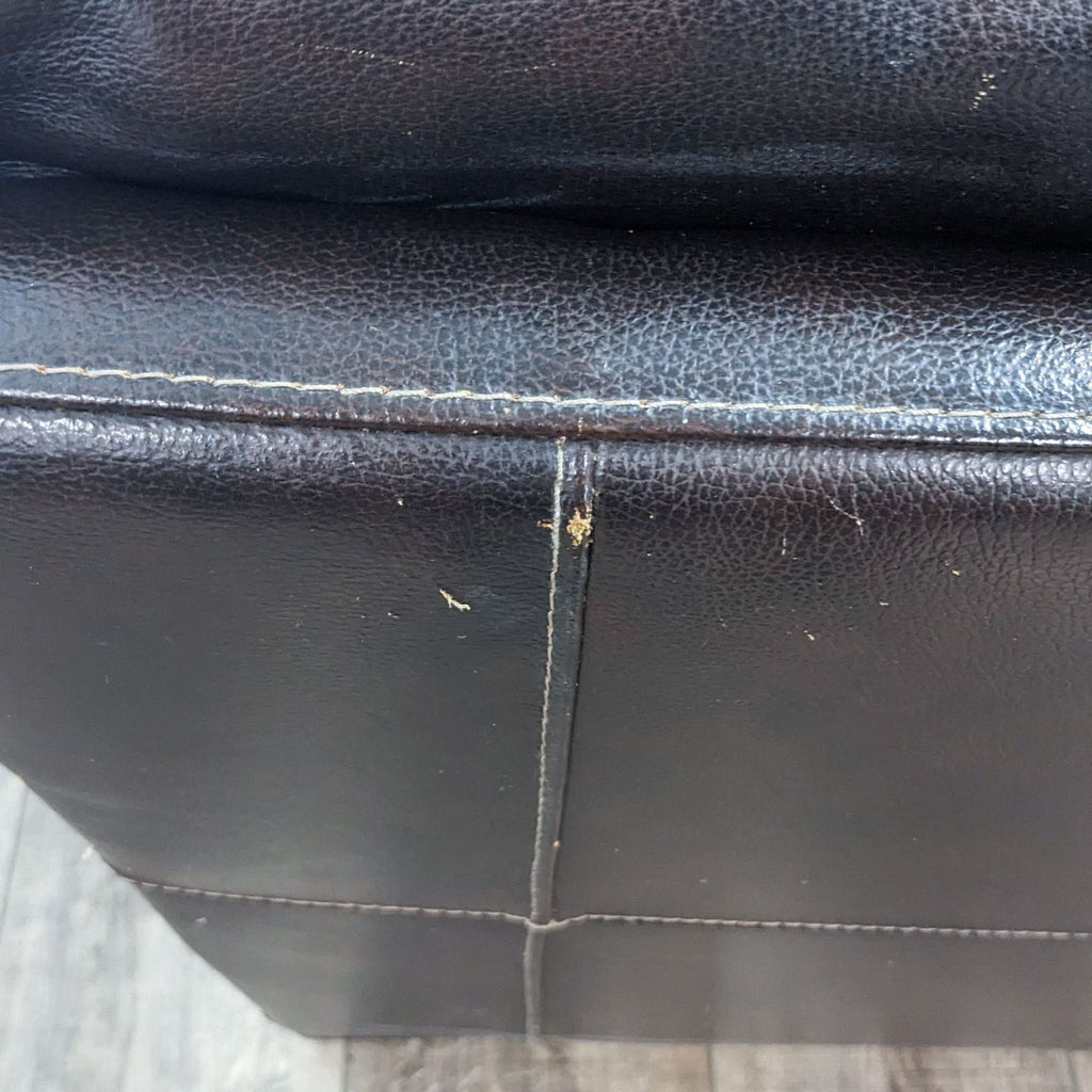 Brown Leather L Shape Sectional