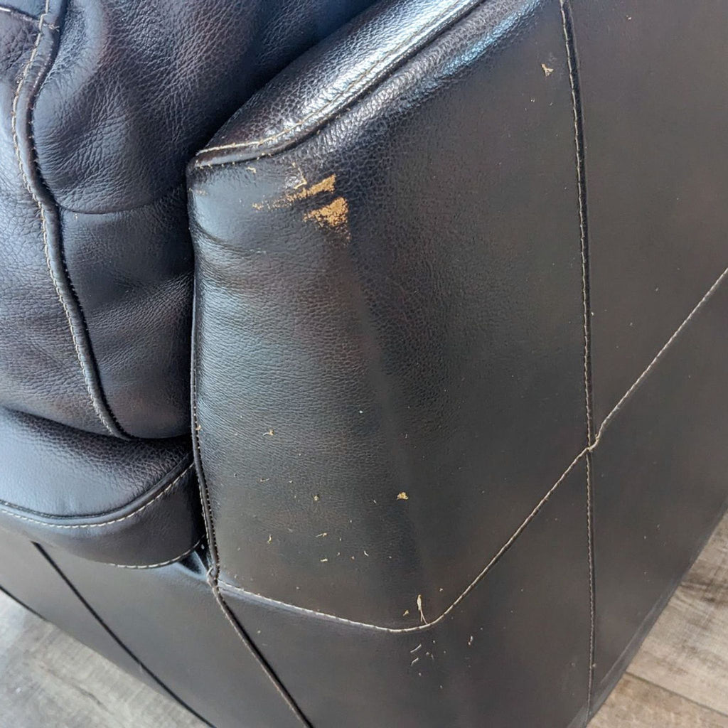 Brown Leather L Shape Sectional