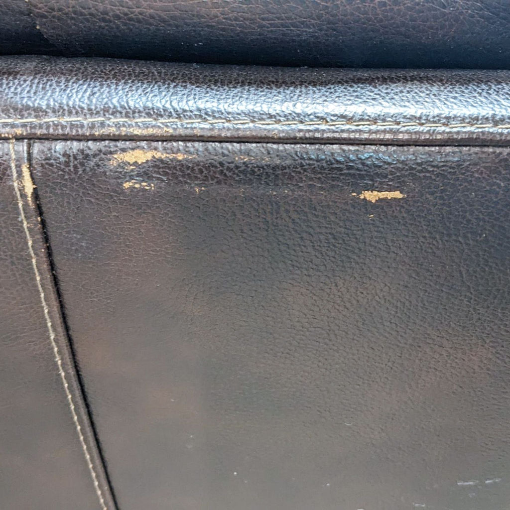 Brown Leather L Shape Sectional