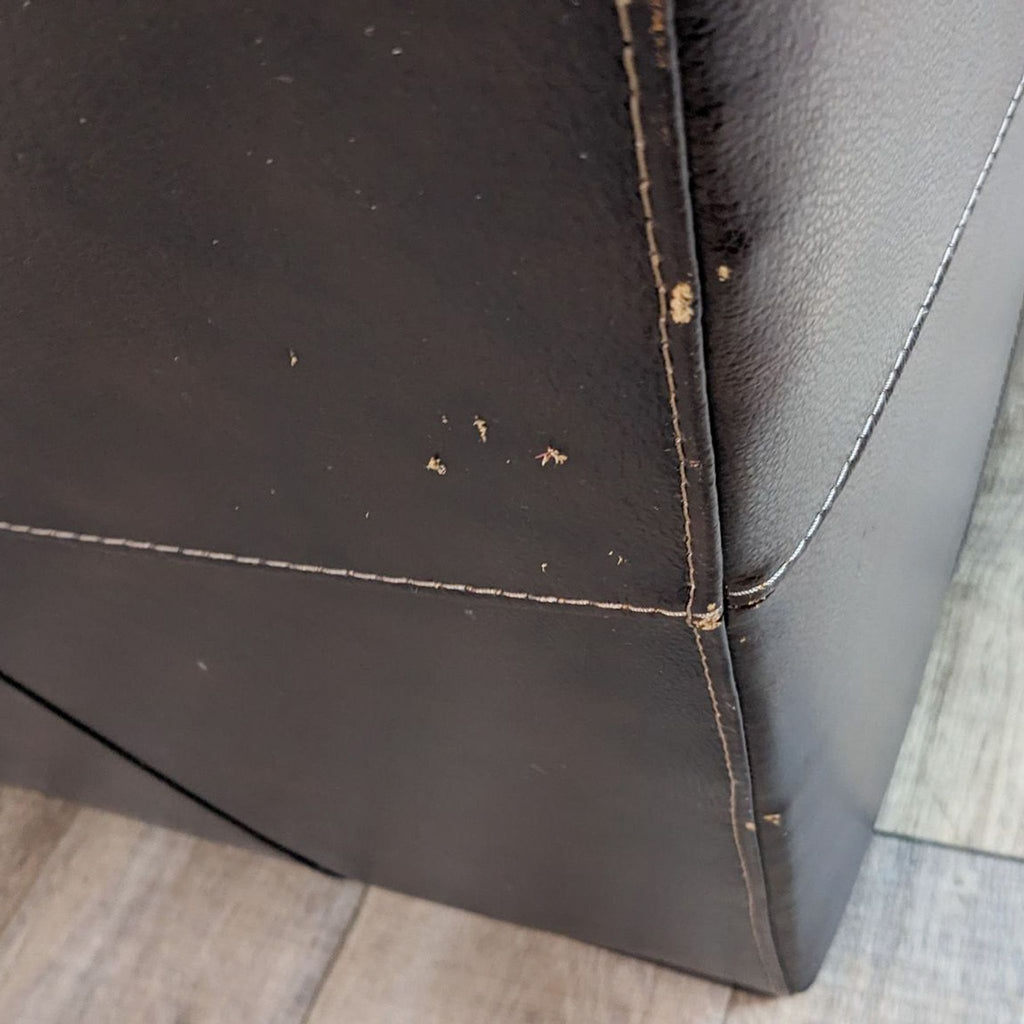 Brown Leather L Shape Sectional