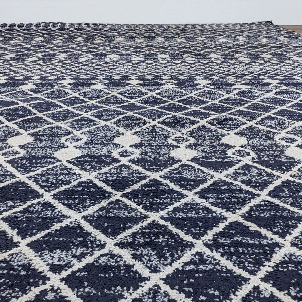 a large white rug with a pattern of dots on it 