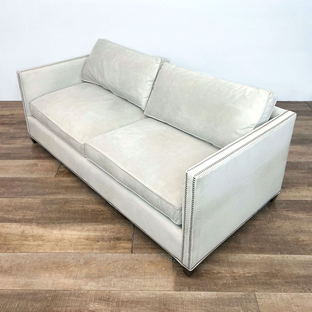 Crate & Barrel Ivory Fabric Compact Sofa