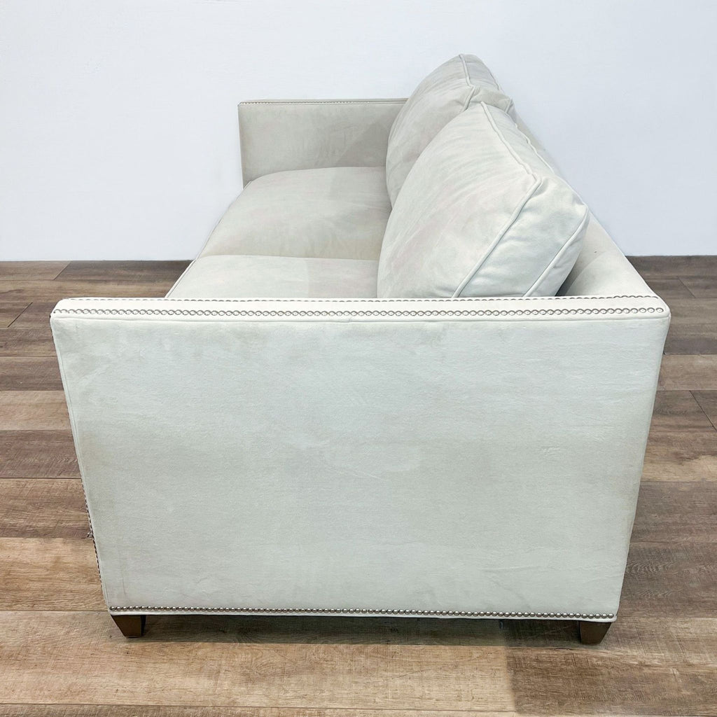 Crate & Barrel Ivory Fabric Compact Sofa