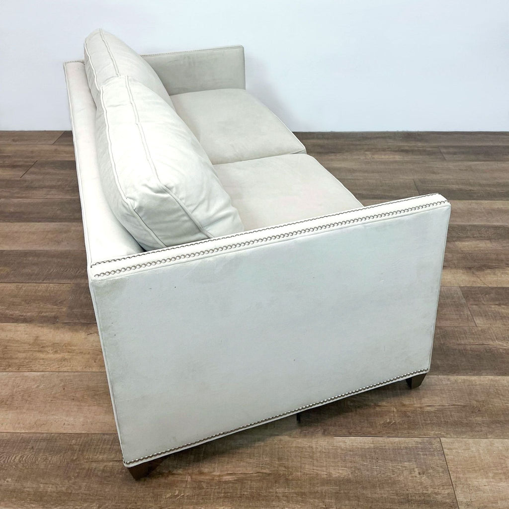 Crate & Barrel Ivory Fabric Compact Sofa