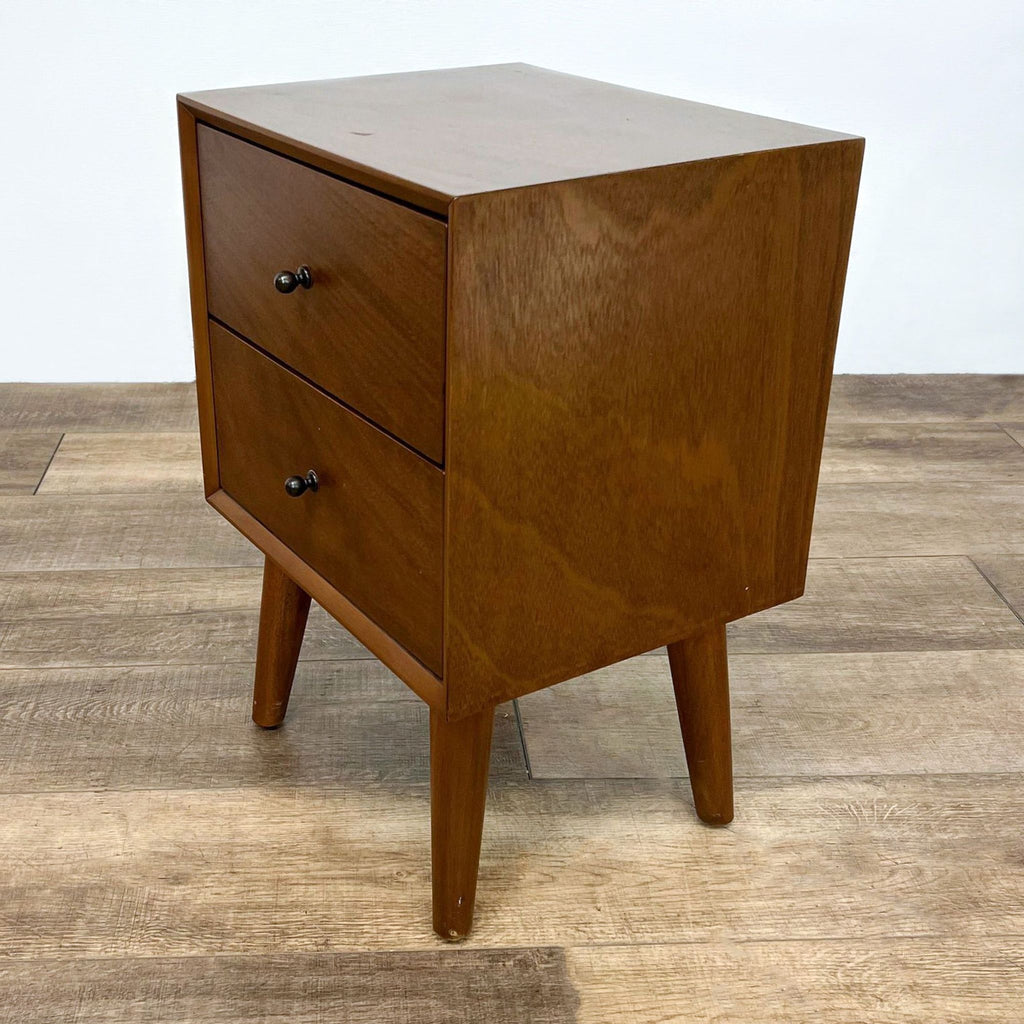 Mid-Century Two Drawer Nightstand