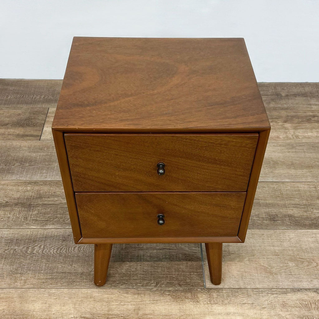 Mid-Century Two Drawer Nightstand