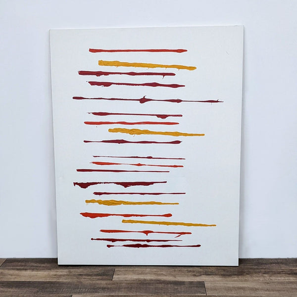 Colorful abstract lines on canvas with a white background.