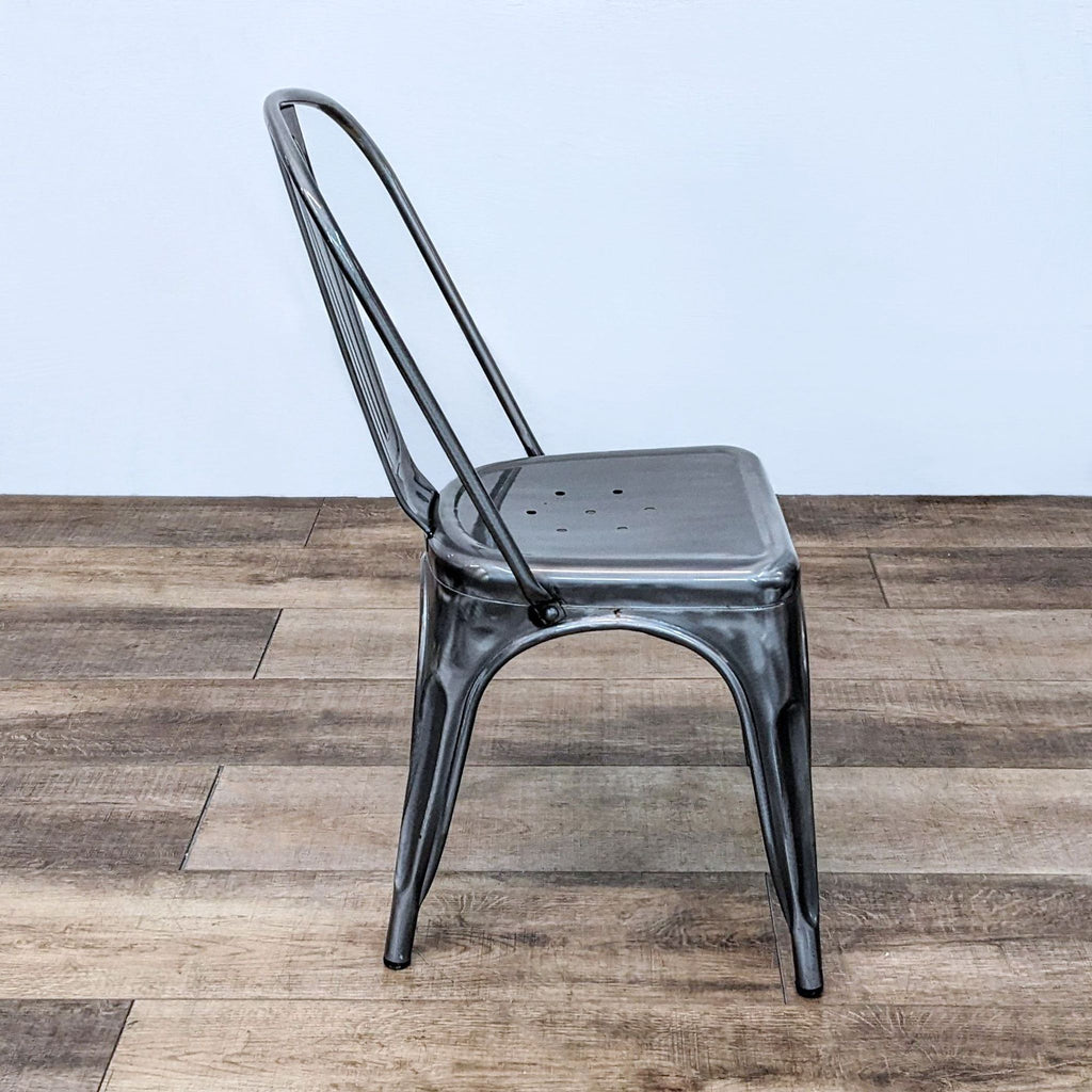 Metal Industrial Slat Back Side Chair