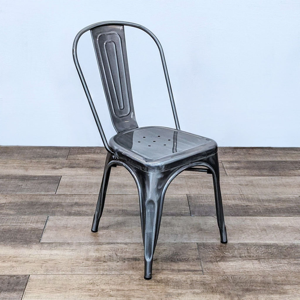 Metal Industrial Slat Back Side Chair