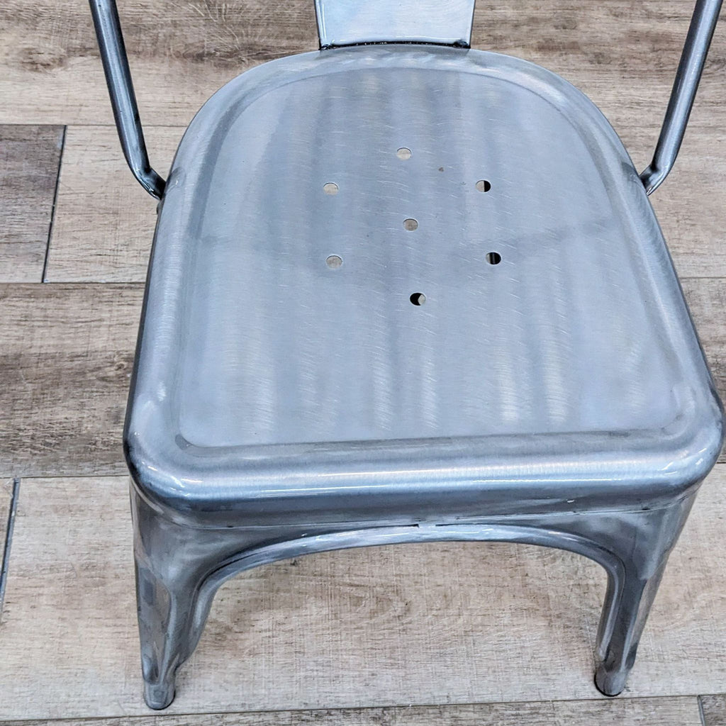 Metal Industrial Slat Back Side Chair