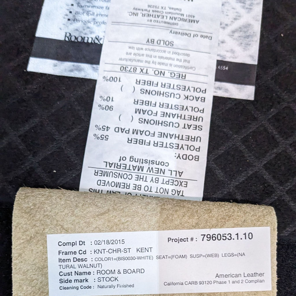 Room & Board Kent Bison White Leather Chair