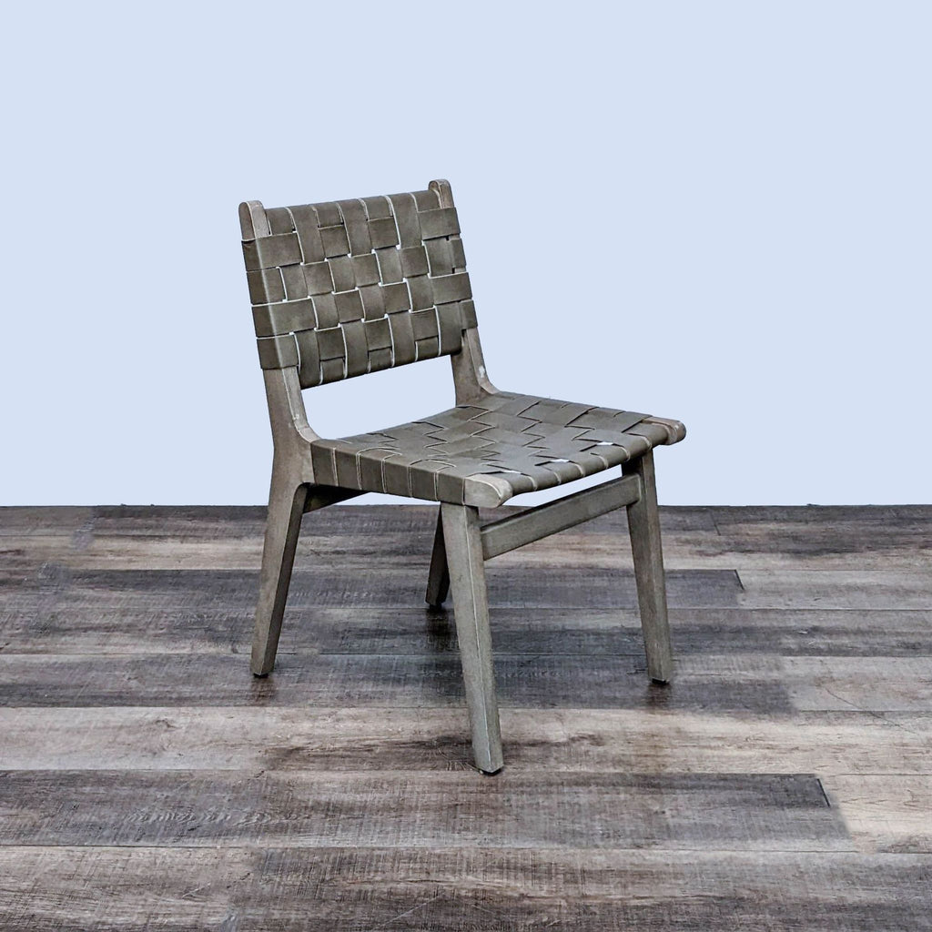 Angled view of the Fenton chair highlighting tapered legs and elegant design, perfect for dining.