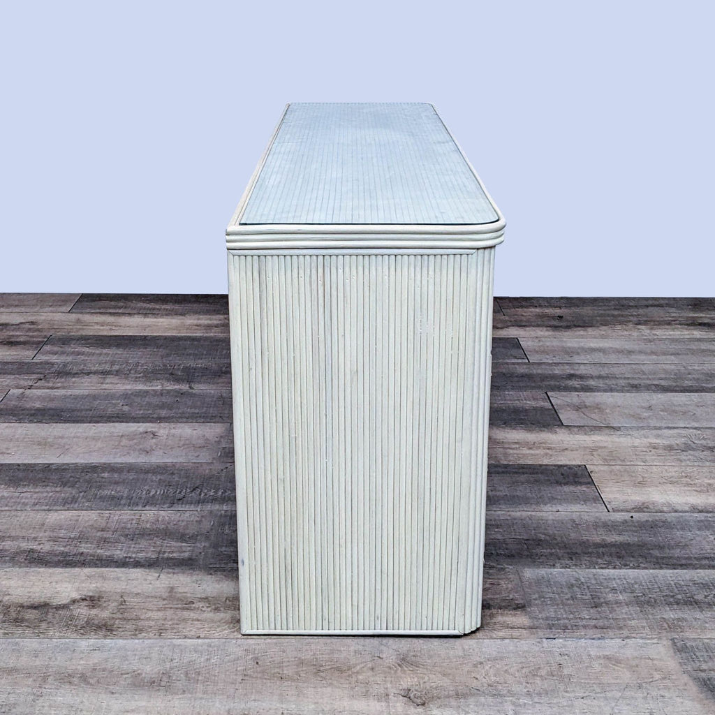 Late 20th Century Vintage Coastal Cerused Pencil Reed Dresser