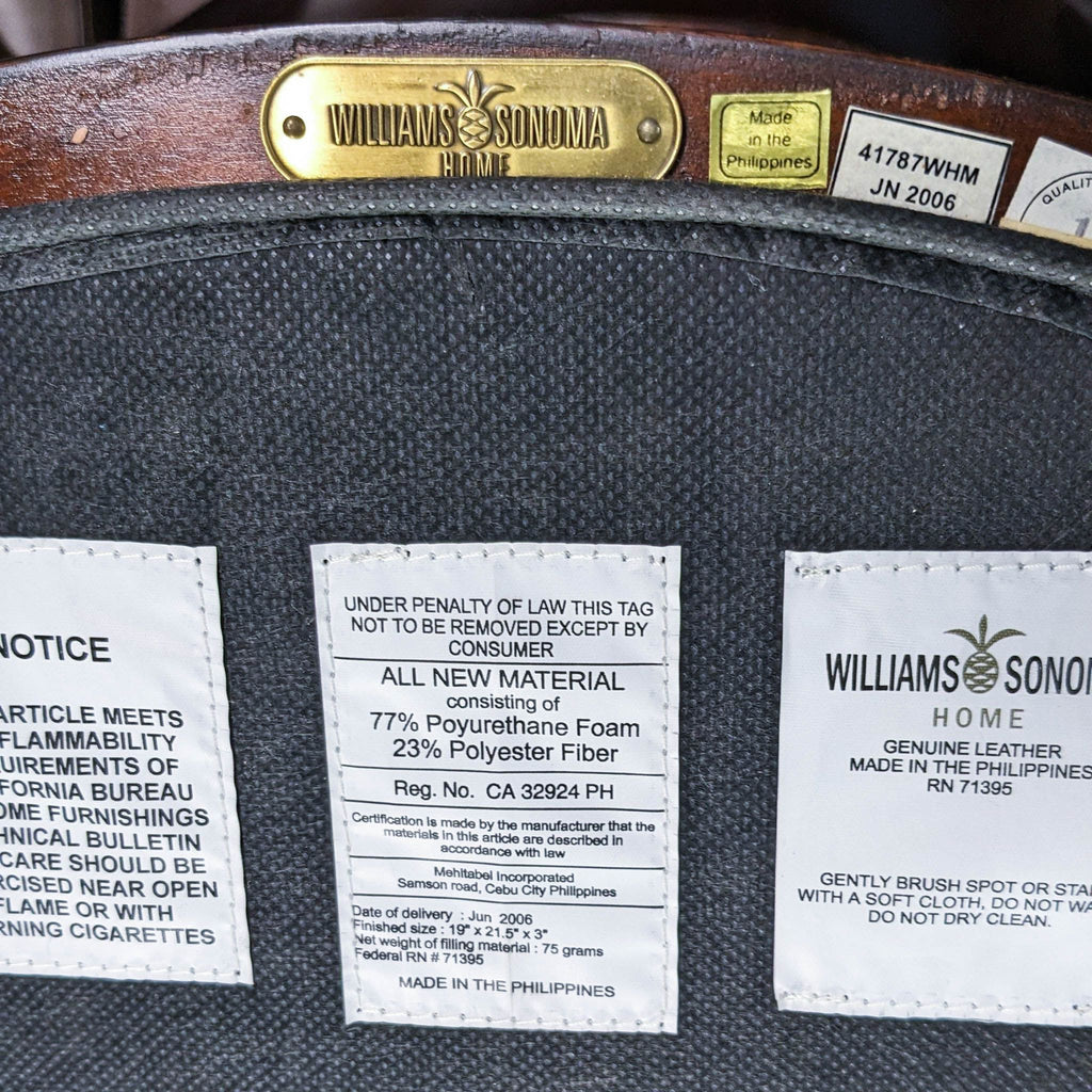 Williams Sanoma Home Scoop Wood and Leather Dining Chair