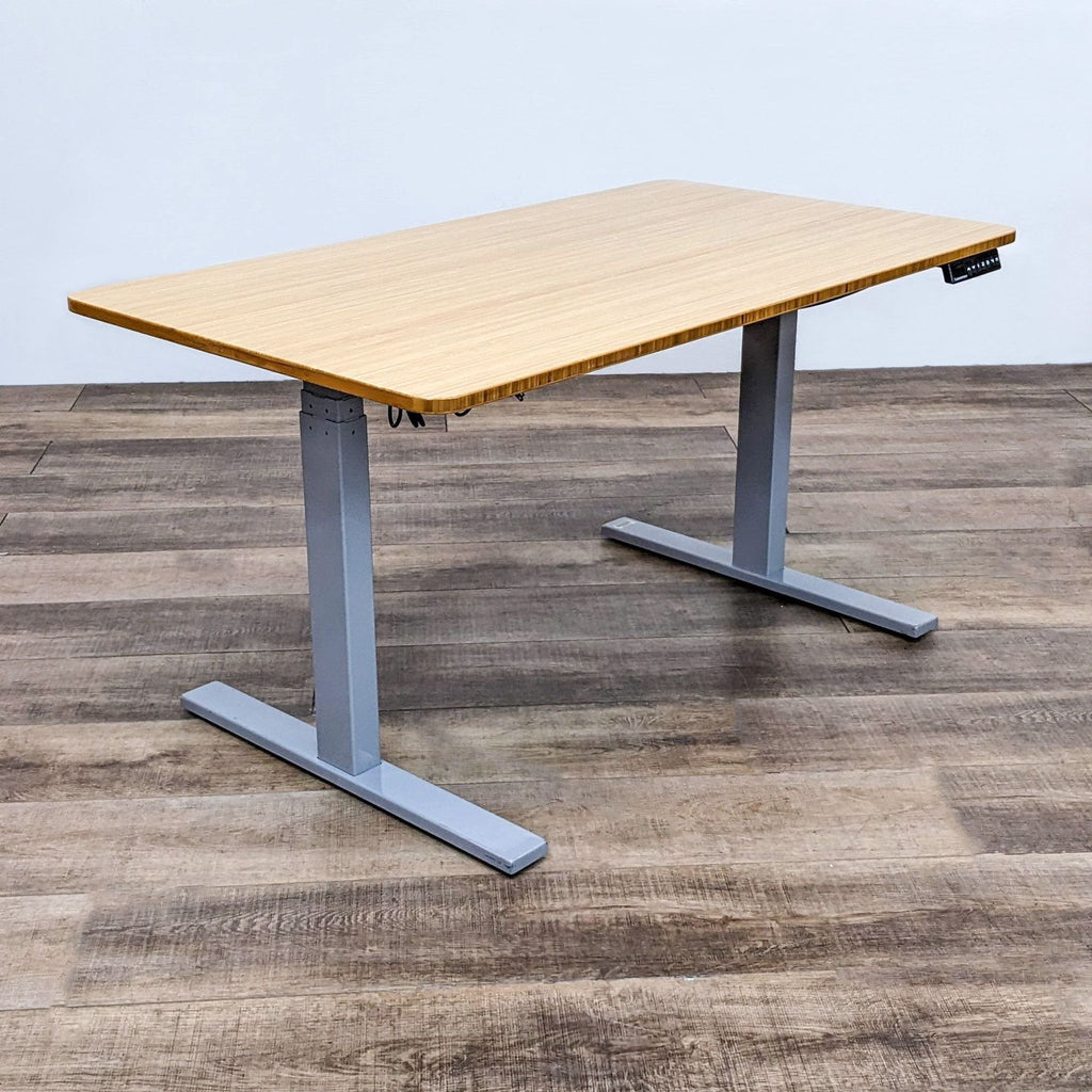 a standing desk with a stand