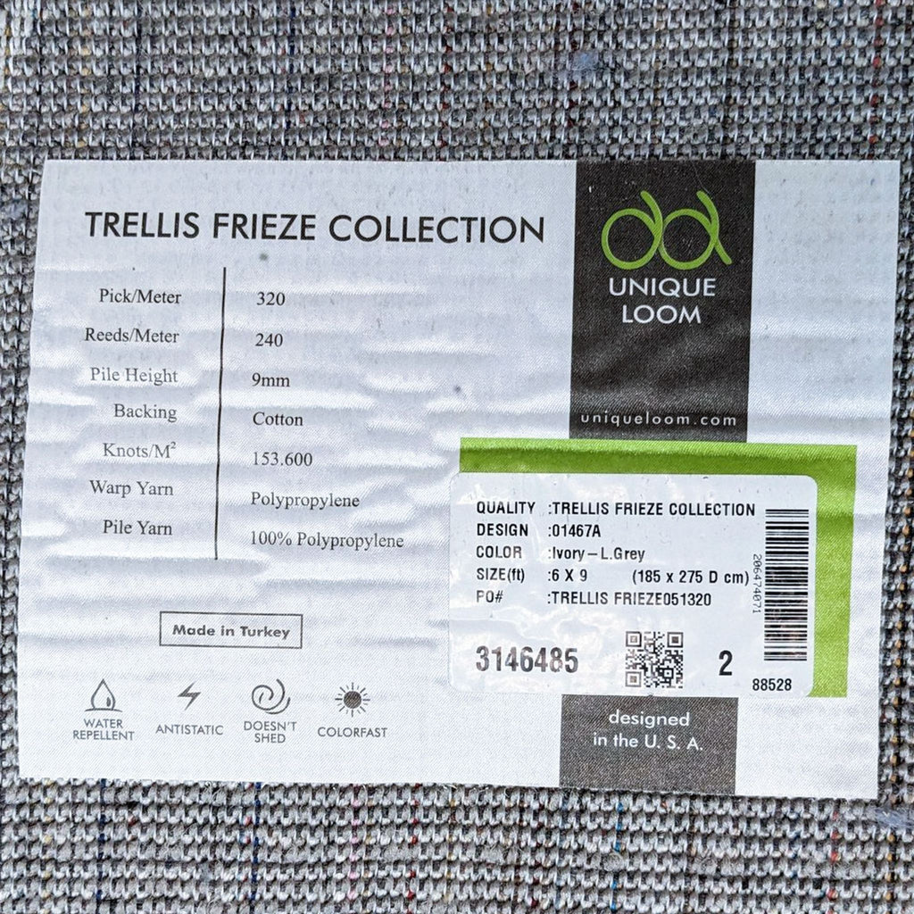 Unique Loom Trellis Frieze 6x9 Area Rug