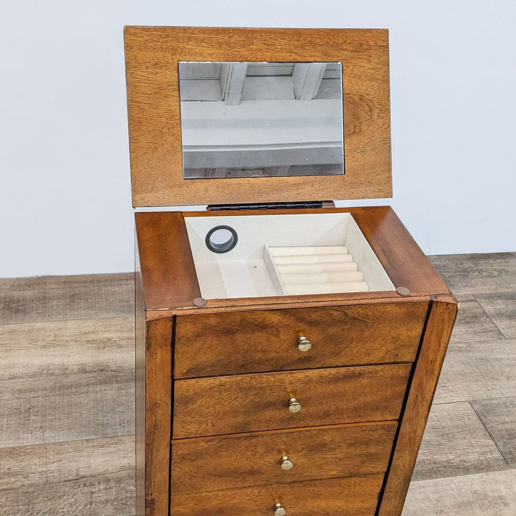 Vintage-Style Wooden Jewelry Armoire