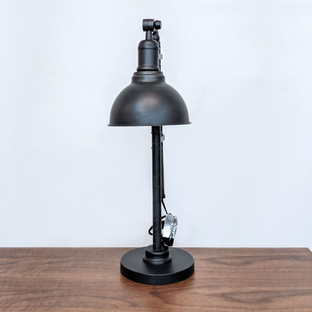 Rustic Black Metal Industrial Style Table Lamp