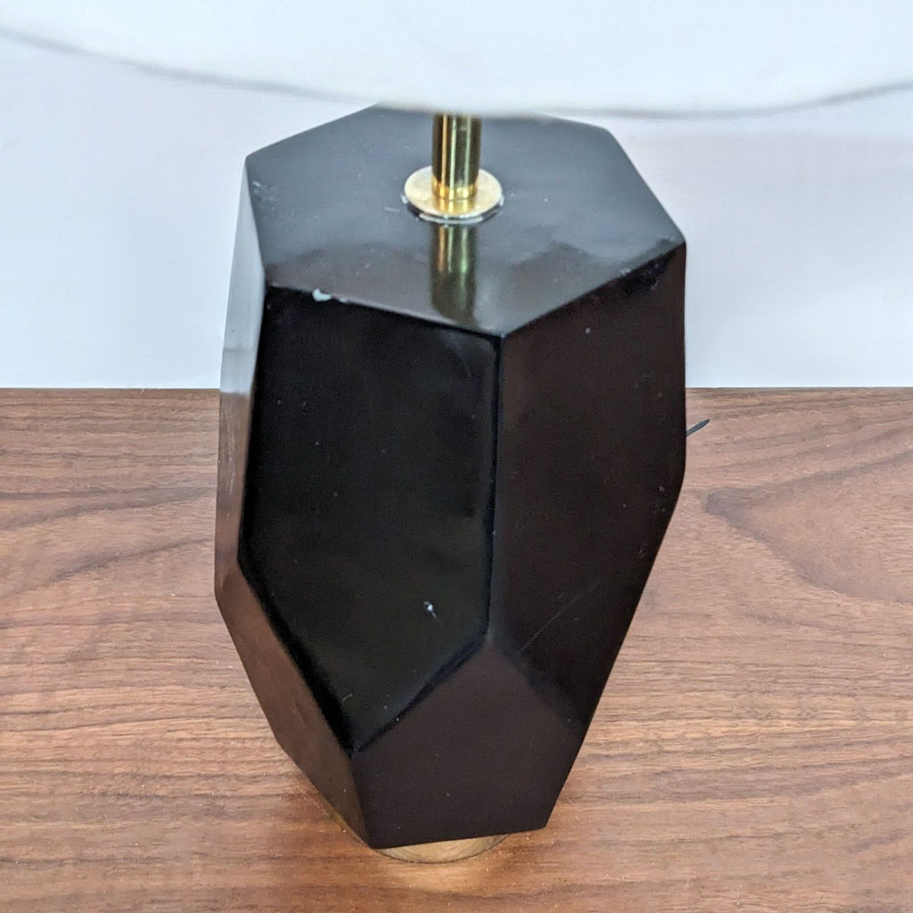 Faceted Black Geometric Table Lamp