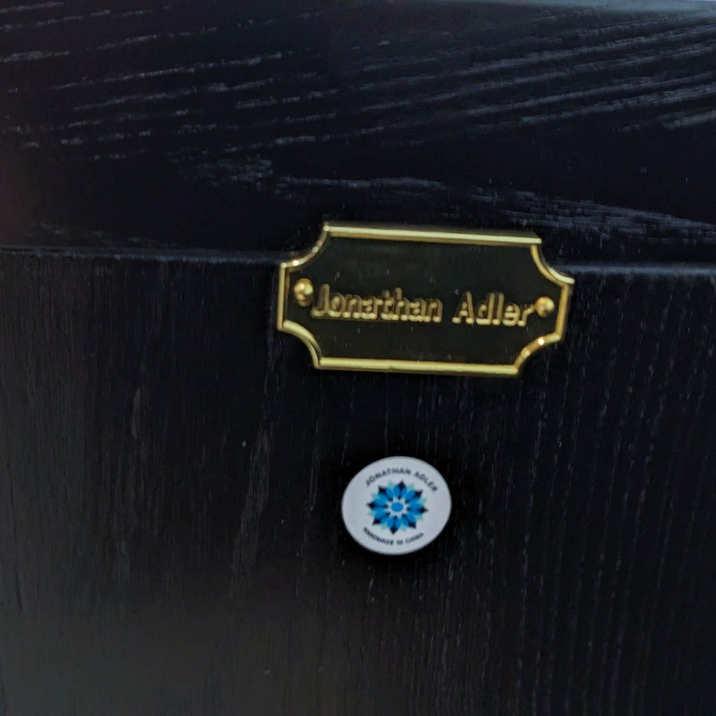 Johnathan Adler Turner Oak & Brass Storage Cabinet