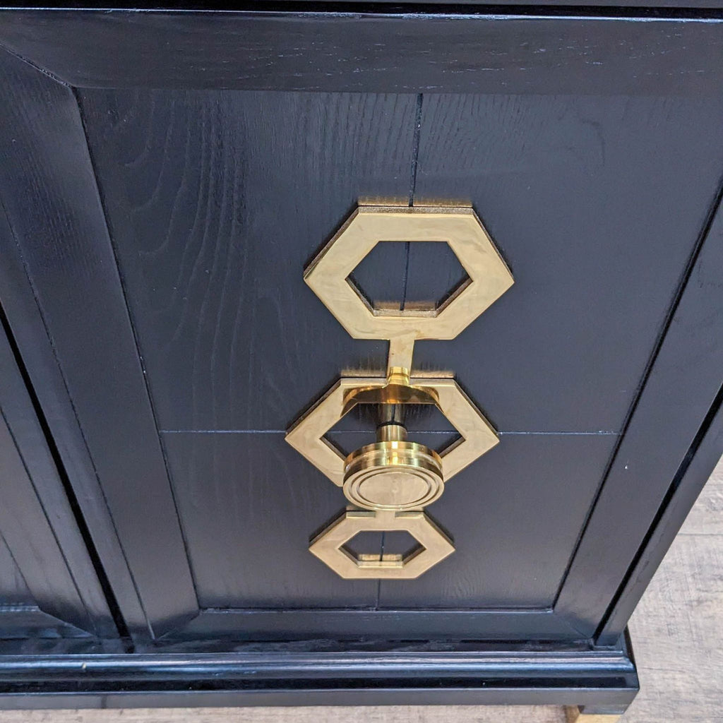 Johnathan Adler Turner Oak & Brass Storage Cabinet