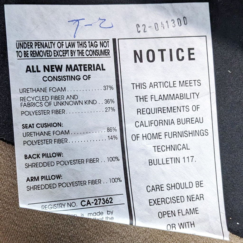 Beige Fabric Two-Seat Compact Sofa