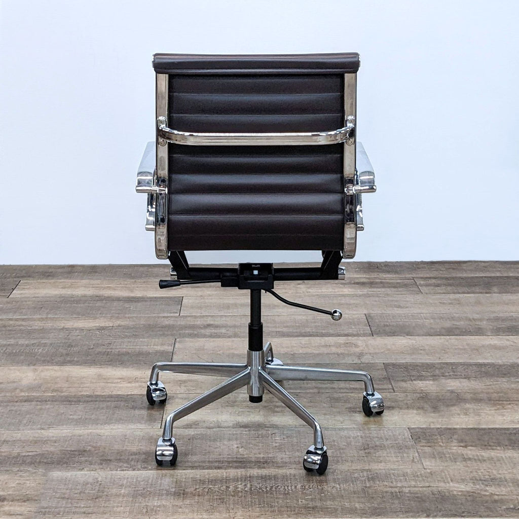 Faux Leather Swivel Office Chair with Chrome