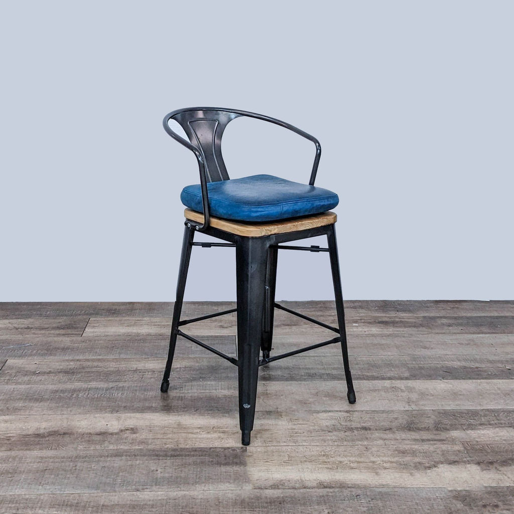 CB2 Industrial Metal And Wood Barstool