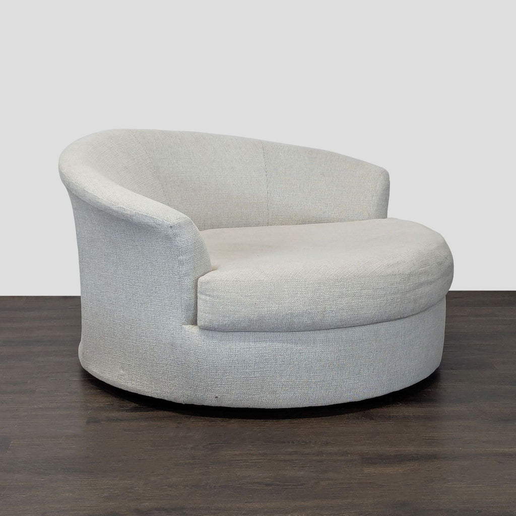 Ashley Furniture Modern Round Swivel Lounge Chair in Light Beige