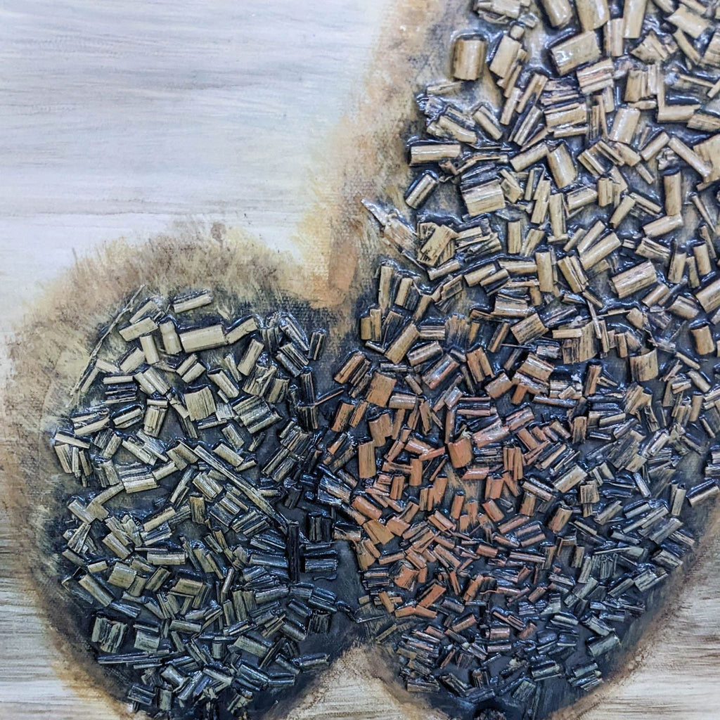 Close-up of textured details in the mixed media botanical art print.  