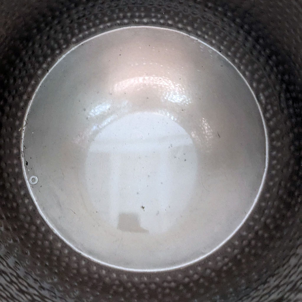 World Market Cala Silver Hammered Metal Drum Storage Side Table