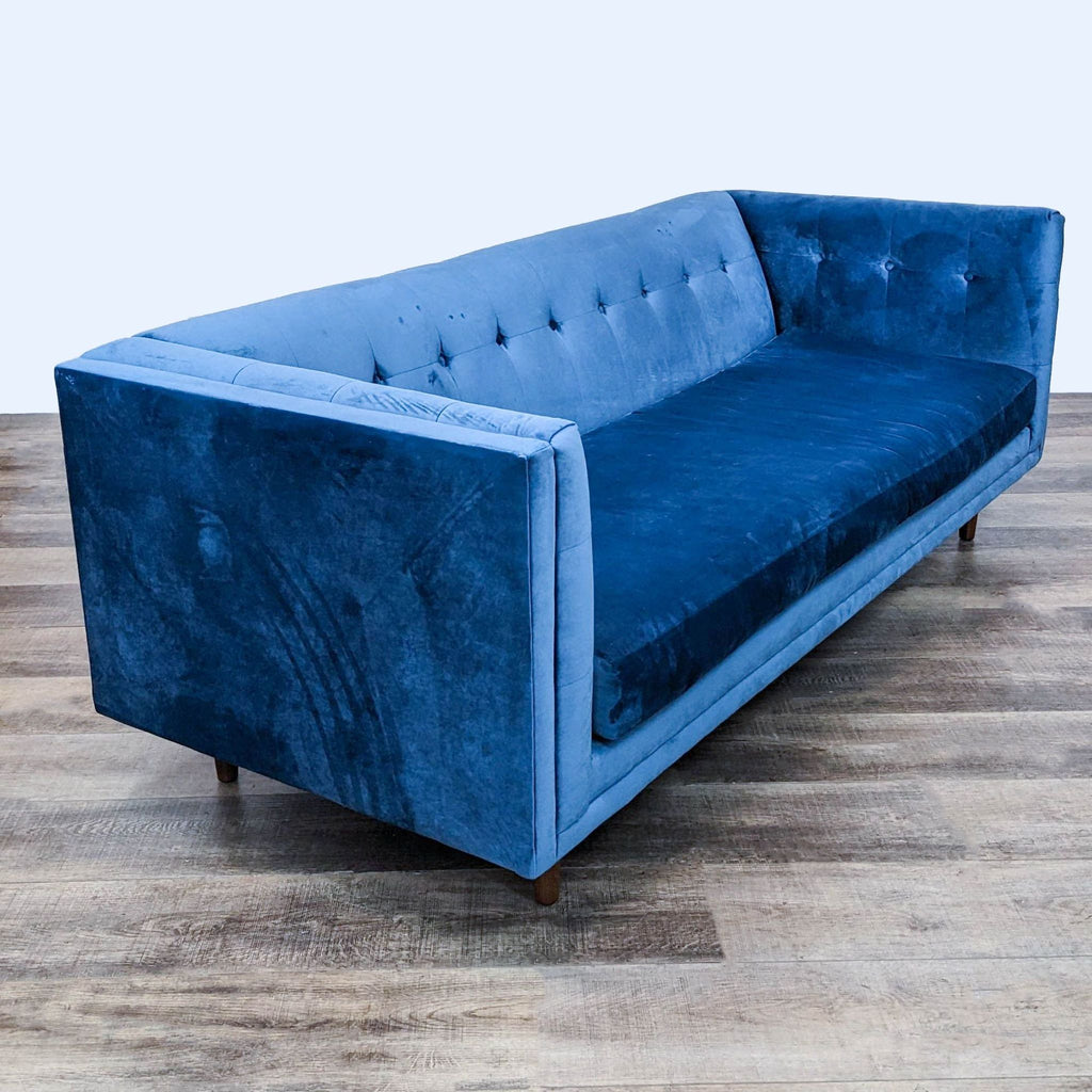 Modern Compact West Elm Blue Sofa