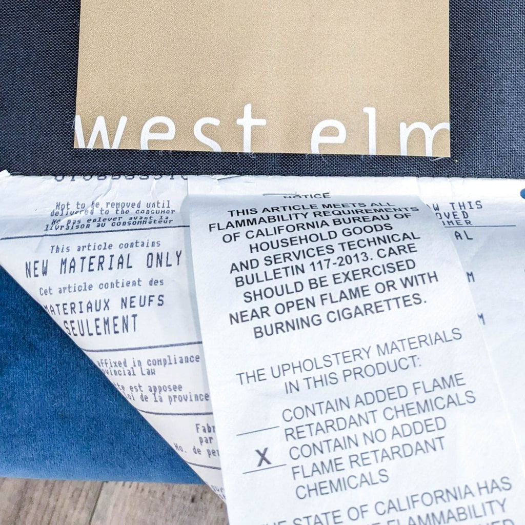 Modern Compact West Elm Blue Sofa