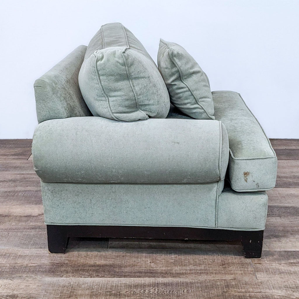 Contemporary Oversized Armchair with Extra Cushion in Soft Green