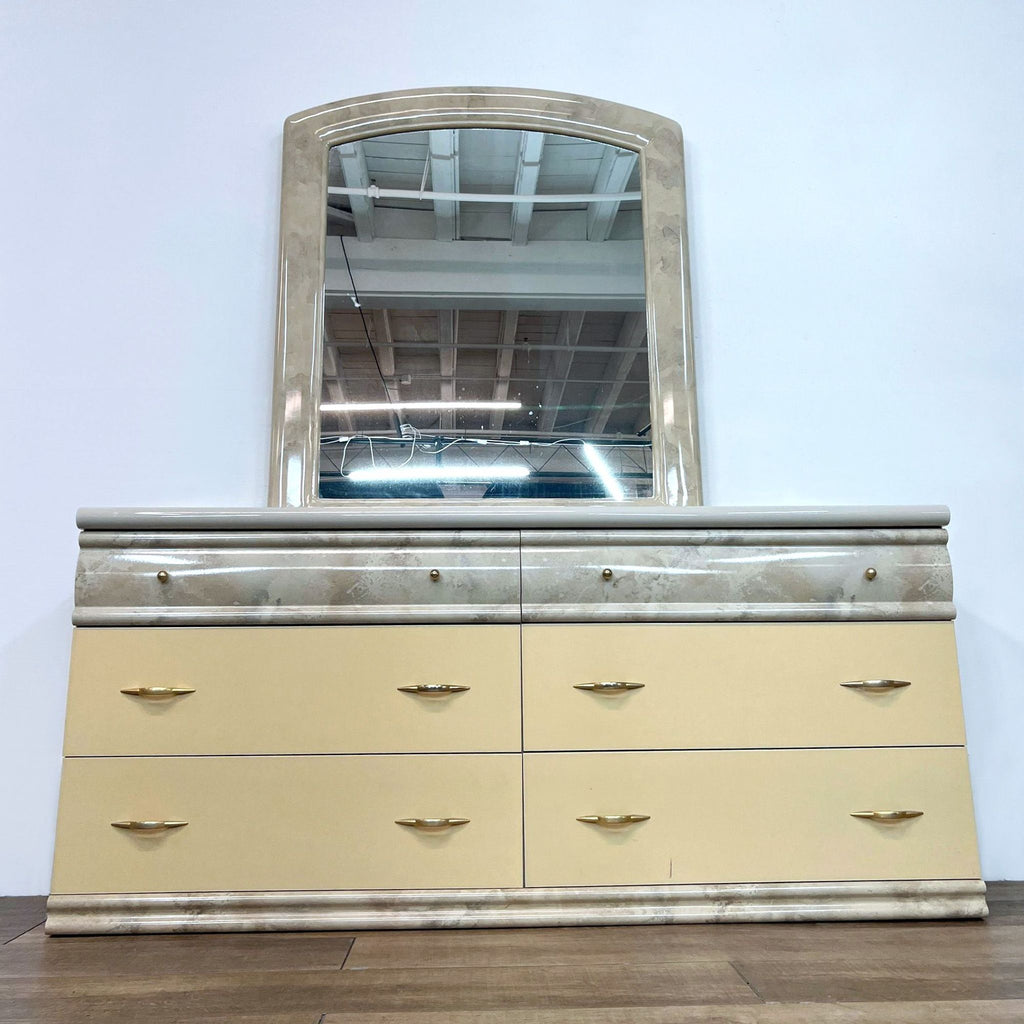 Italian Made 6 Drawer Dresser with Mirror