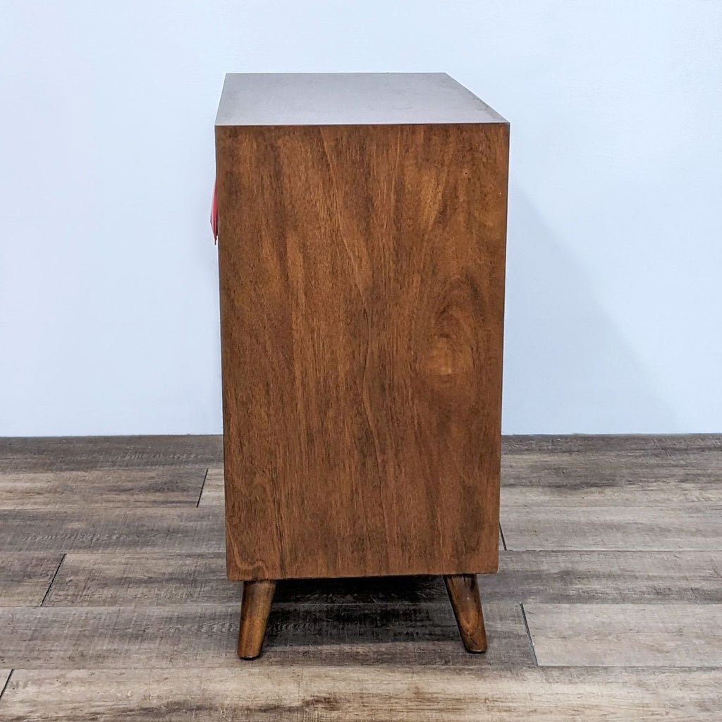 Side view of Oliver Space dresser with wood frame.