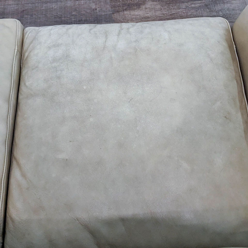 Tan Leather Contemporary Loveseat