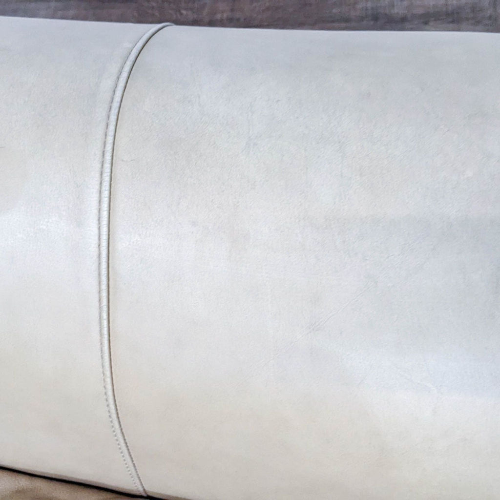 Tan Leather Contemporary Loveseat