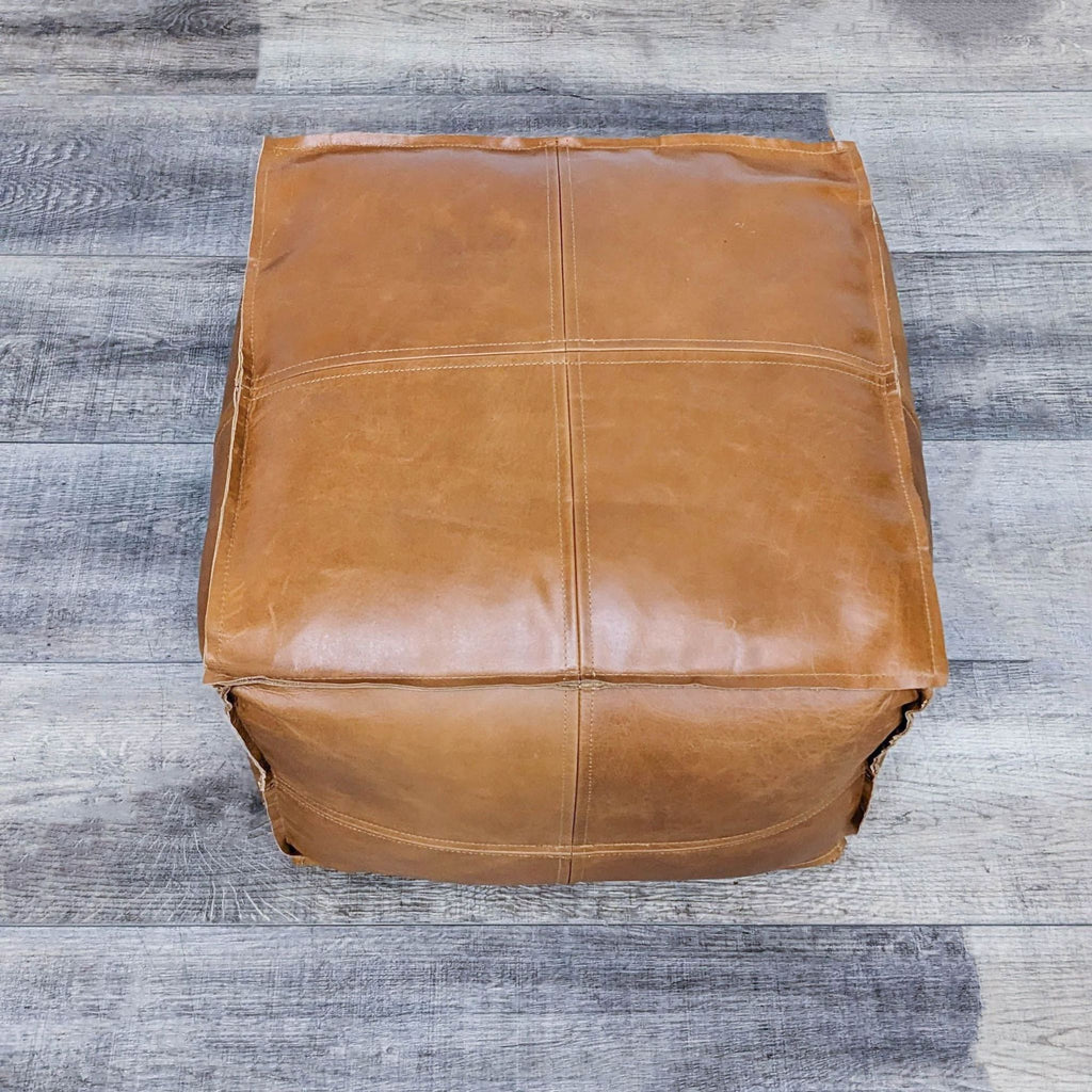CB2 Square Leather Ottoman