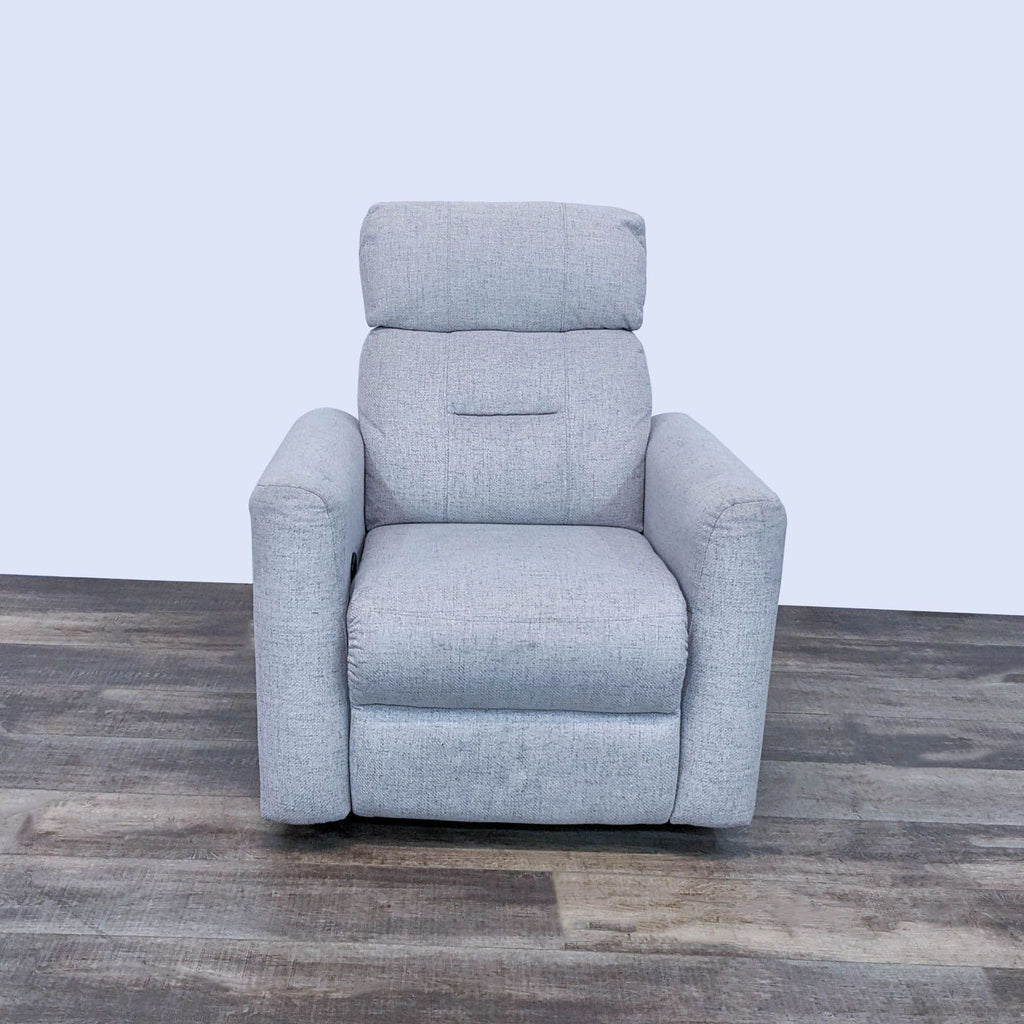 Homcom manual recliner with linen fabric and 360-degree swivel, front view.