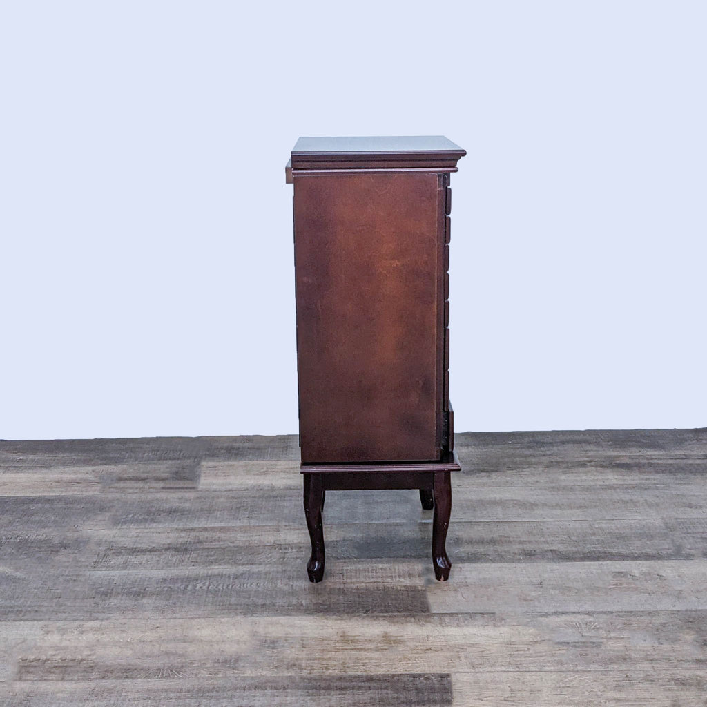 Classic Wooden Jewelry Armoire with Mirror and Spacious Storage