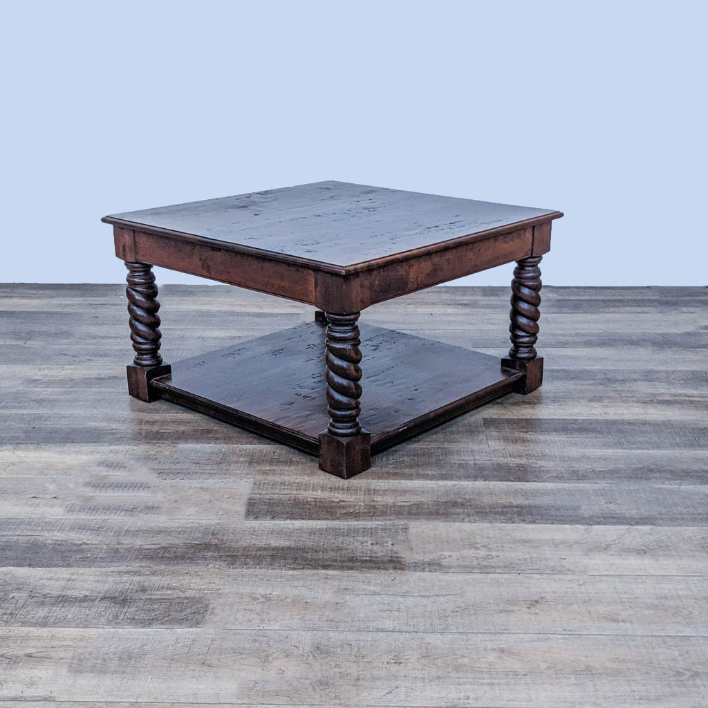 Traditional Wood Coffee Table with Shelf