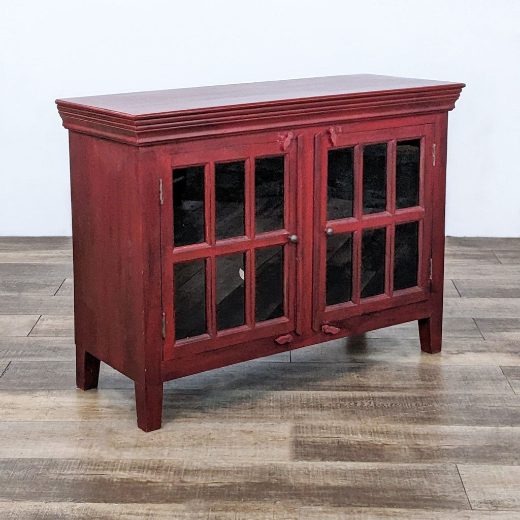 Crate & Barrel Rojo Red Media Cabinet