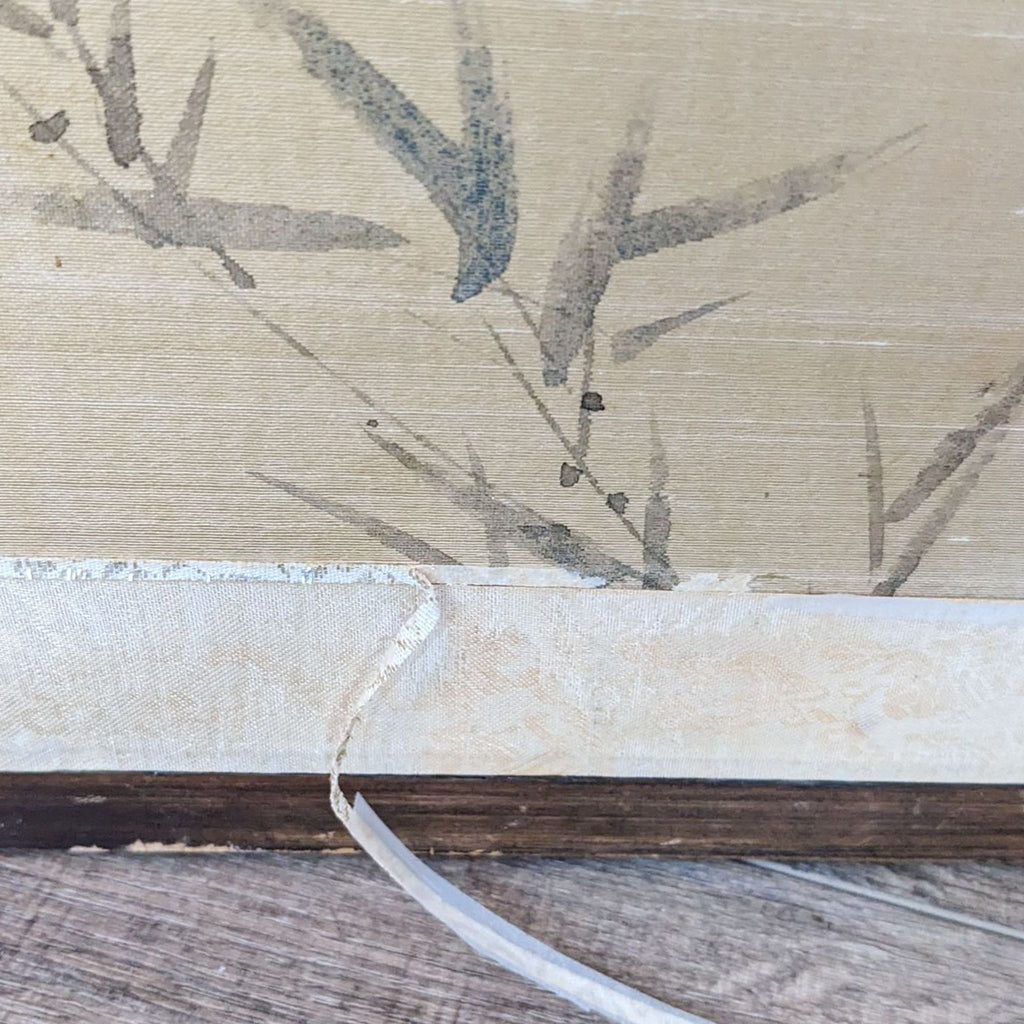 Folding Asian Silk Screen Art