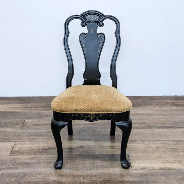 a set of four french black painted chairs