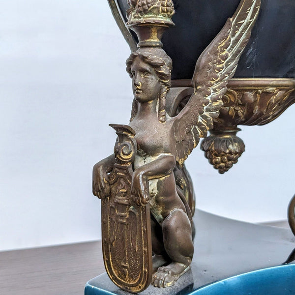 a french empire gilt bronze and marble table lamp