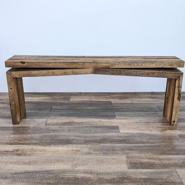Rustic wooden console table with visible grain, from Scandinavian Designs.