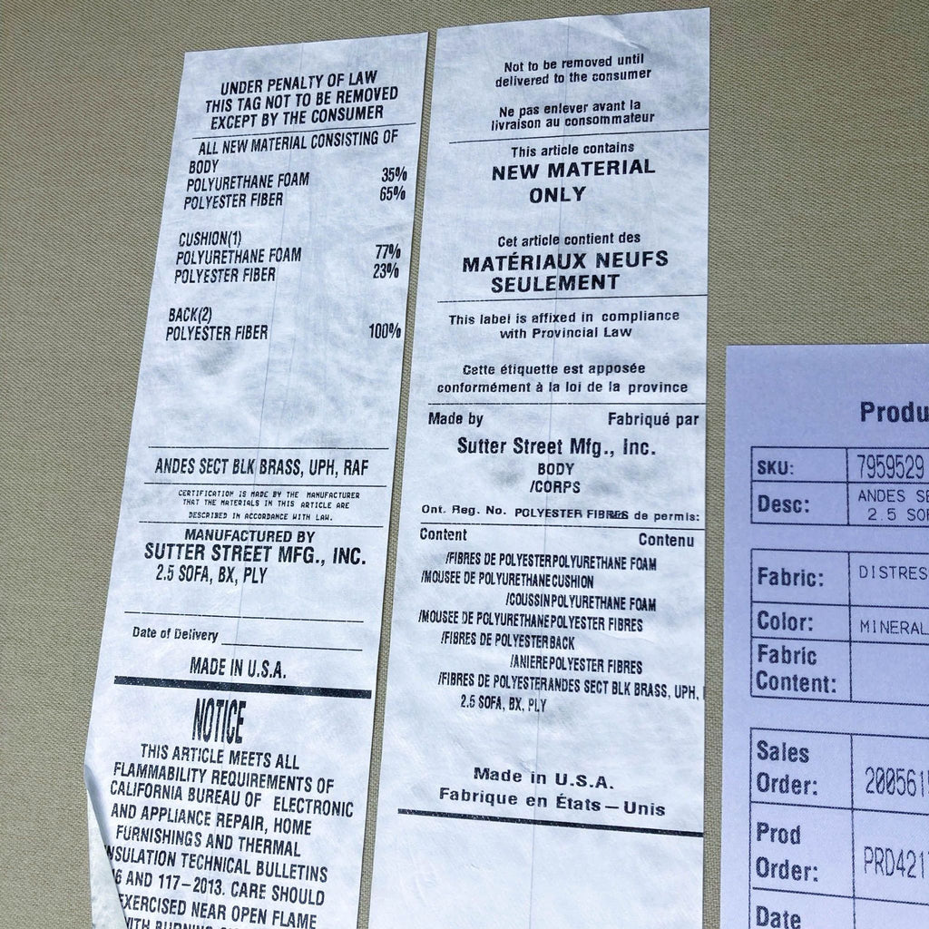 West Elm Grey Andes Sectional With Ottoman